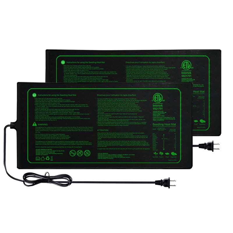 Ruyyi Upgrade Version 2PK Seedling Heat Mat with ETL Listed,Warm Hydroponic Heating Pad for Seed Starting,Indoor Gardening,Brewing and Greenhouses,Durable Waterproof Black Plant Heat Mat - Image 1