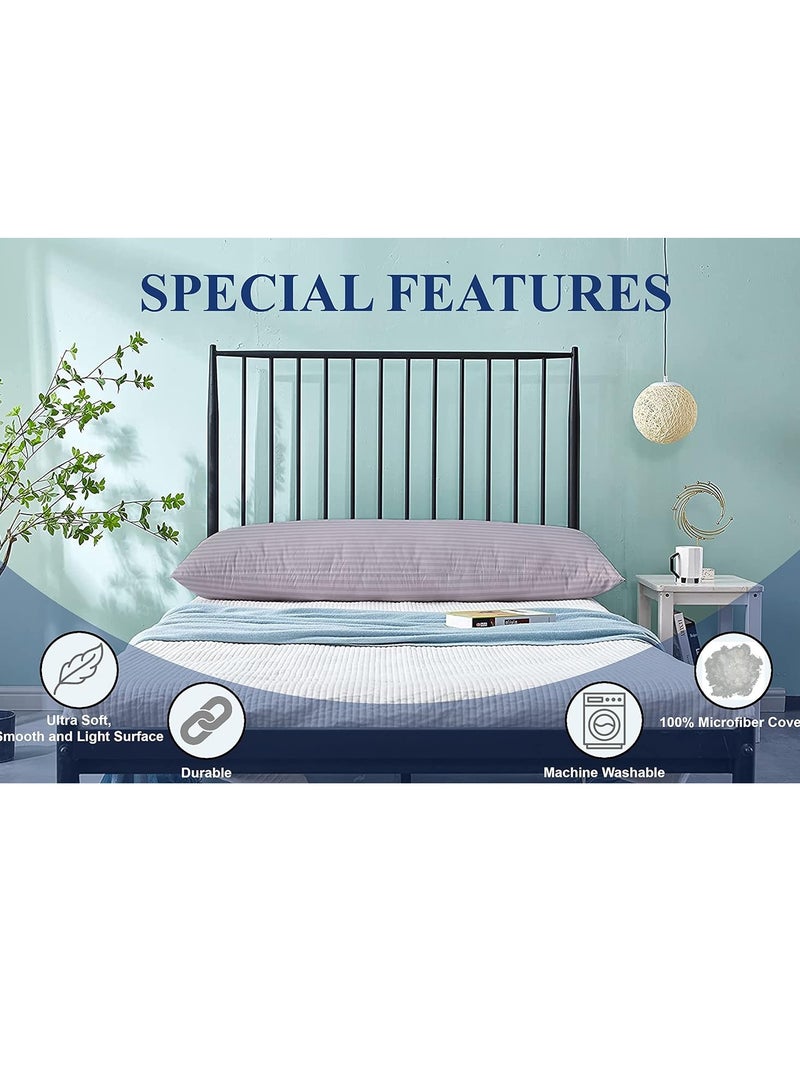 DubaiGallery Long Body Pillow 1pc, Fabric: 100% Polyester 85 GSM Microfiber 1 cm Stripe Super Soft, Filling: 1300 gm Hollow Fiber Comfort, Breathable & Ultra Soft , Size: 45 x 120 cm  - Image 4