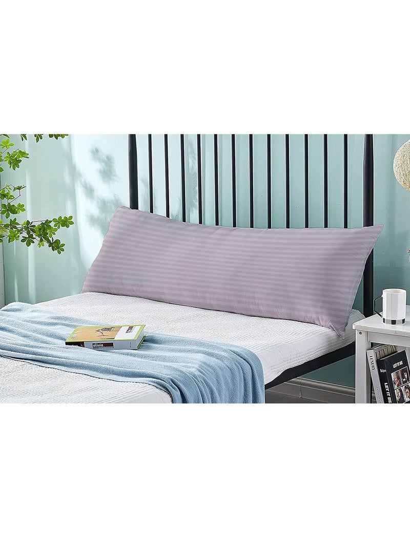 DubaiGallery Long Body Pillow 1pc, Fabric: 100% Polyester 85 GSM Microfiber 1 cm Stripe Super Soft, Filling: 1300 gm Hollow Fiber Comfort, Breathable & Ultra Soft , Size: 45 x 120 cm  - Image 2