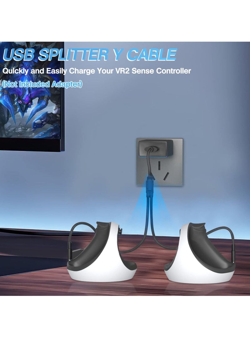 Captaintech Holder Stand for PS VR2, Hanger Bracket Kit with Type-C Double Charging Cable for PlayStation VR2, Charging Stand Headset Bracket for PSVR2 Handle Controllers and Headphone - Image 4