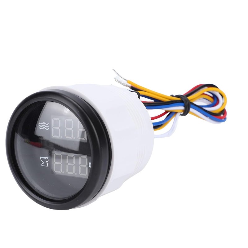 52mm Digital Water Level Sewage Gauge, 2 in 1 Multi Function with White Backlight, for RVs Trucks Boat Yachts (Black Dial Black Bezel) - Image 5