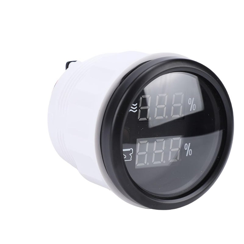 52mm Digital Water Level Sewage Gauge, 2 in 1 Multi Function with White Backlight, for RVs Trucks Boat Yachts (Black Dial Black Bezel) - Image 2