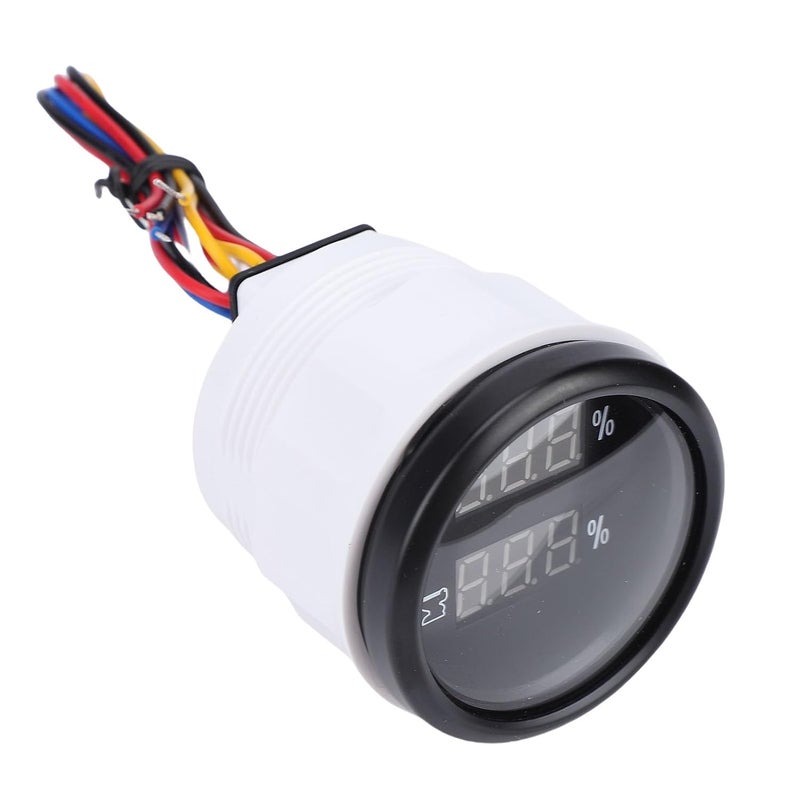 52mm Digital Water Level Sewage Gauge, 2 in 1 Multi Function with White Backlight, for RVs Trucks Boat Yachts (Black Dial Black Bezel) - Image 4