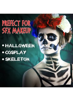 La Catrina De'Lanci Black Face Paint Stick, Full-Coverage Sports Football Face Body Paint Foundation Makeup, Professional Halloween Clown Joker Zombie Vampire Skeleton Cosplay Special Effects Sfx Eye Black Stick  - Image 2