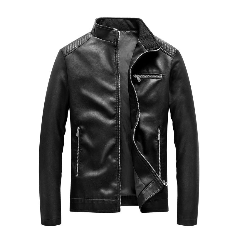 New Men'S Jacket Casual Men'S Motorsuit Fashionable Jacket Korean Style Vertical Collar Pu Leather Jacket - Image 5