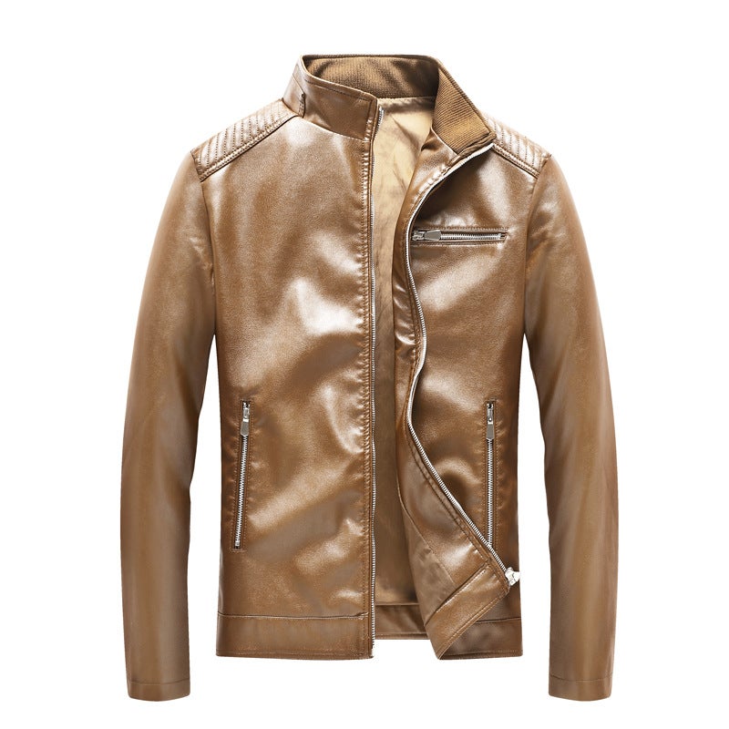 New Men'S Jacket Casual Men'S Motorsuit Fashionable Jacket Korean Style Vertical Collar Pu Leather Jacket - Image 3