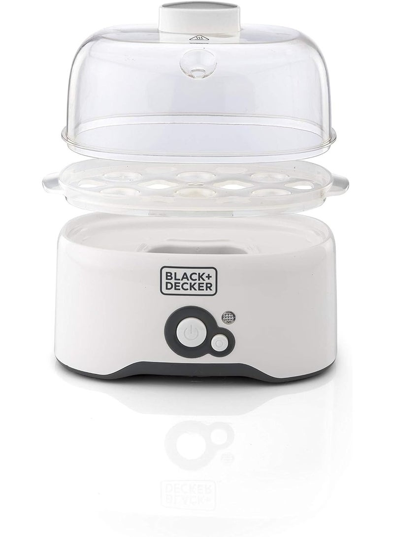 BLACK&DECKER 280w 6 piece egg cooker with cooking rack and 2 poaching pan dry boil auto shutoff protection transparent cover white body, for perfect eggs - Image 2
