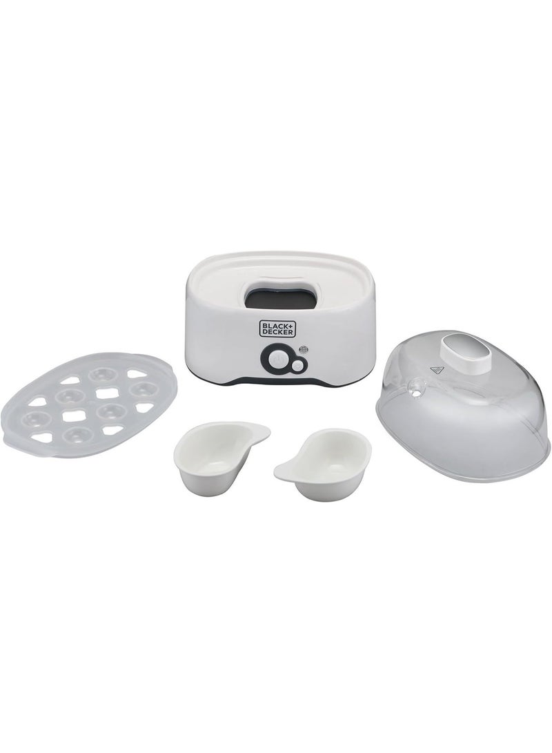 BLACK&DECKER 280w 6 piece egg cooker with cooking rack and 2 poaching pan dry boil auto shutoff protection transparent cover white body, for perfect eggs - Image 3