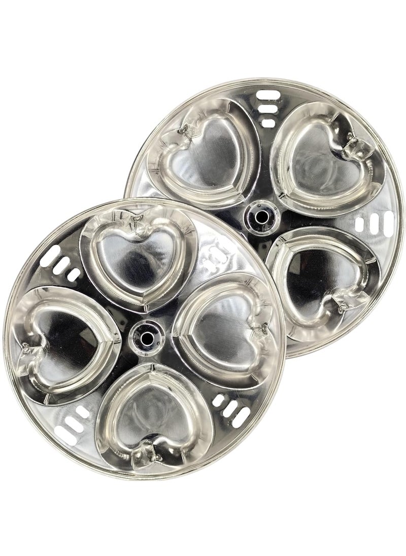 VK Stores - VK Stores Stainless Steel Idly Plate Set of 2 8 Idly at Once Design for Efficient Steaming RustResistant Ideal for Steaming Idlis Heart Shape 2 Plates - Image 1