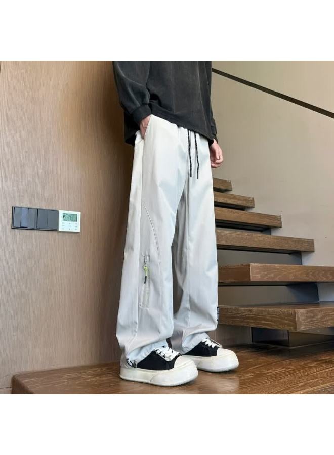 Dingfengbaoluo Outdoor Hiking Pants Autumn Trendy American Style Loose Straight Comfortable Casual Work Pants Aer33 Beige S - Image 4