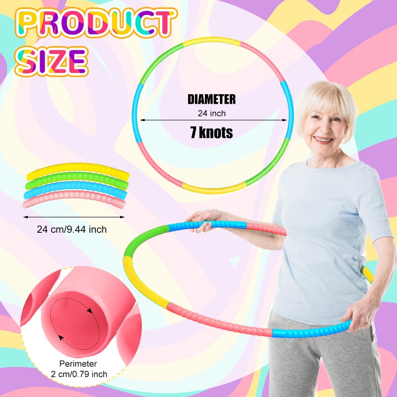 Sratte 12 Pcs Toy Hoop for Kid - Detachable & Adjustable Colored Hoop Exercise Ring Plastic Circle for Kid  Teen  Gymnastics  Dog Agility Equipment  Require Self Assembly (Fresh Color  32 Inch) - Image 4