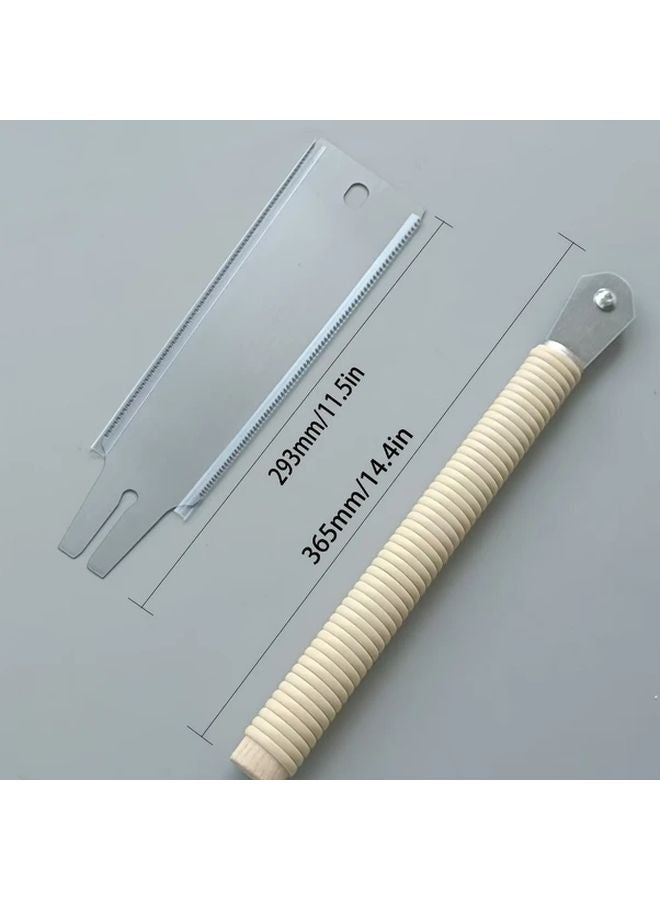 منشار النجارة الياباني 220 مم شفرة مزدوجة معدنية لقص الأعتاب والروابط مقبض من الخيزران - Image 5