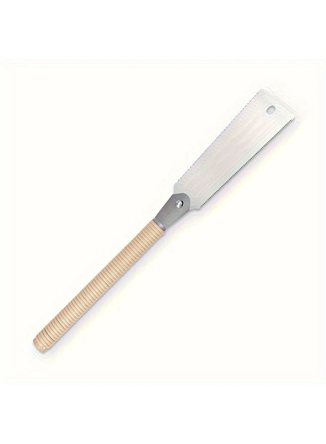 منشار النجارة الياباني 220 مم شفرة مزدوجة معدنية لقص الأعتاب والروابط مقبض من الخيزران - Image 1