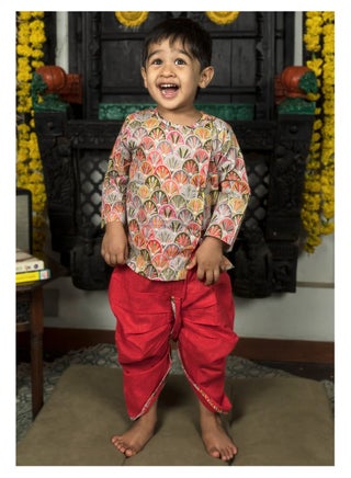 Polka Tots Full Sleeves Floral Print Angrakha with Dhoti - Red - pzsku/ZD0CA5792BC4C4CCEECF2Z/45/_/1731042773/e26af4fb-fde6-4cd1-bdfe-7d1383dd718e