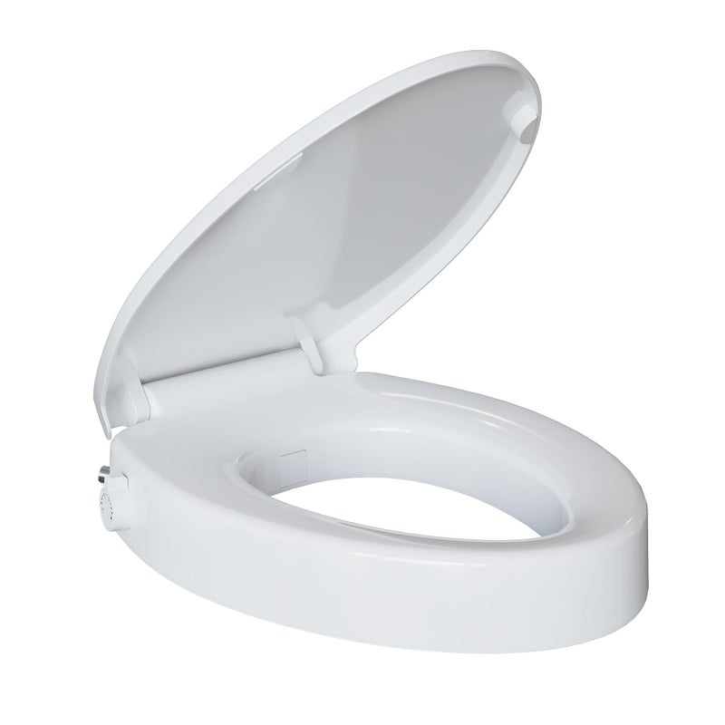 homfan Bidet Toilet Seat Non Electric, Elongated Raised Toilet Bidet Seat with Dual Nozzles, Self Cleaning, Soft Close Lid, Rear and Feminine Washing for Seniors Adults - Image 1