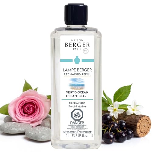 Maison Berger نسيم المحيط - عبوة إعادة تعبئة عطر لامب بيرجر لموزع العطر المنزلي - 33.8 أونصة سائلة - 1 لتر - Image 1