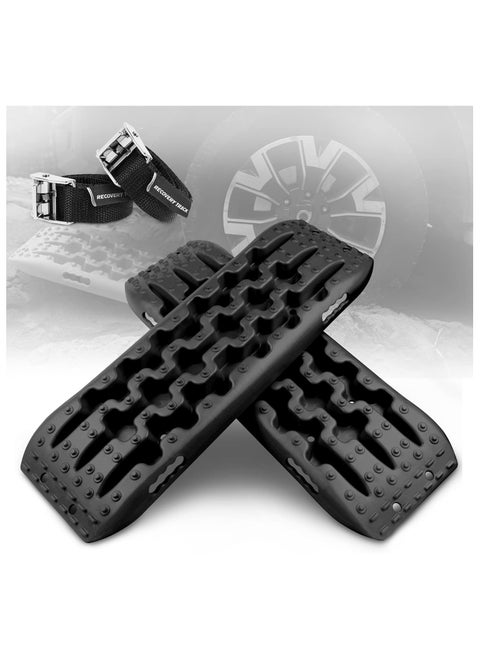Matar Off Road Traction Board New Recovery Traction Tracks Tire Ladder for Sand Snow Mud 4WD Recovery Traction Tracks Mat for 4X4 Offroad Sand Snow Mud Track Tire Ladder(Black)