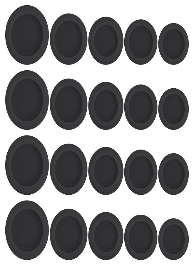 Grevosea 20 Pieces Piggy Bank Plug, Piggy Bank Stopper Replacement Saving Box Black Cover Rubber Stopper Plug Replacement for Money Saving Box (5 Sizes) - Image 1