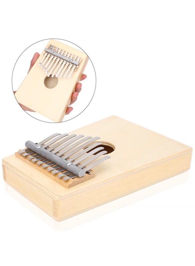 SOLARAE Thumb Piano, 10 Keys Kalimba Pine Wood Finger Thumb Piano Instrument Musical Gift for Children(Wood Color) - Image 5