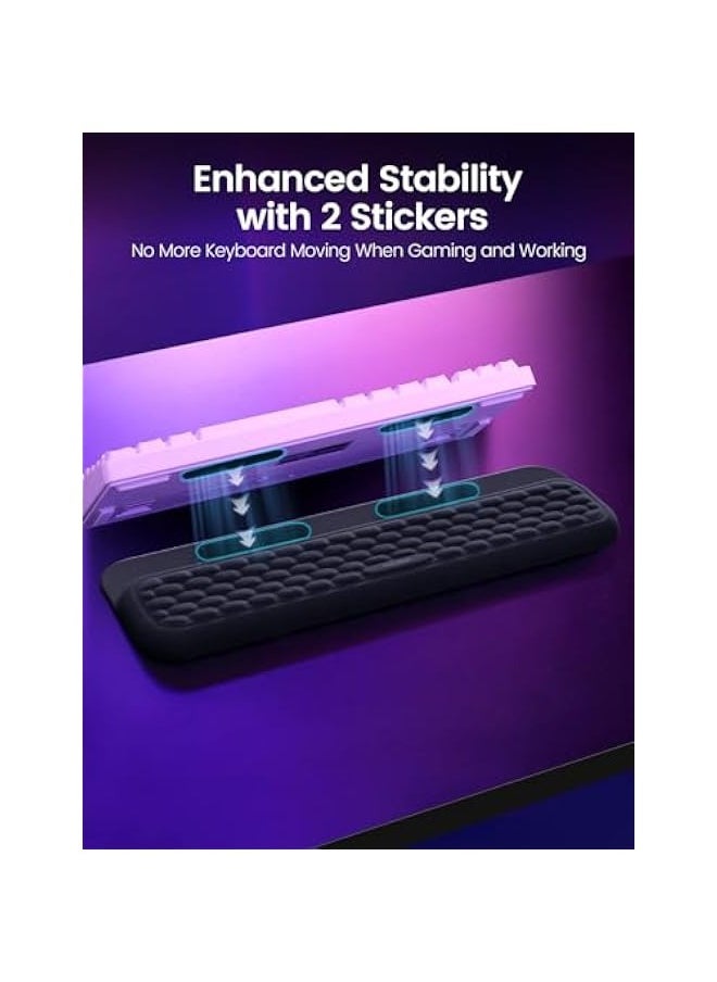 ANKOVO - Keyboard Wrist Rest with Stickers, Full Mechanical Keyboard Support Pad, Desk Ergonomic Cushion for Computer Typing Office Work Home Gaming, Soft Memory Foam Arm Palm Hand Pain Relief Gift - Image 1