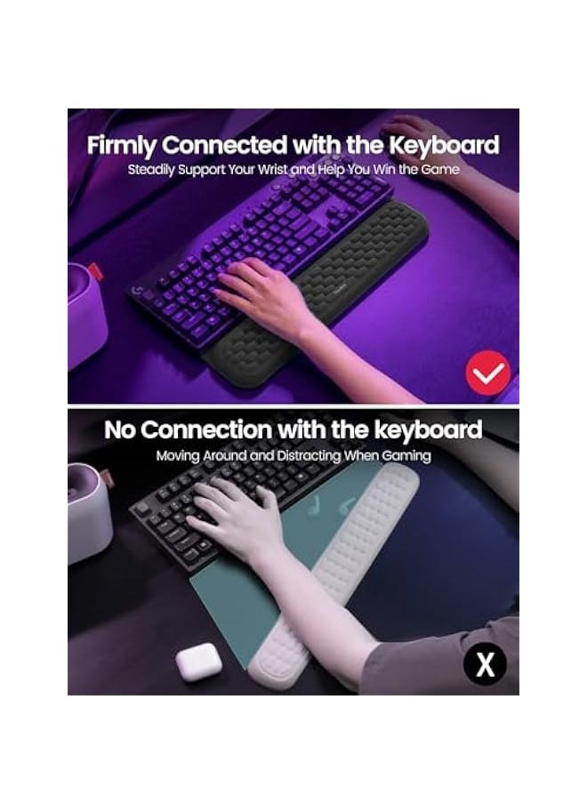 ANKOVO - Keyboard Wrist Rest with Stickers, Full Mechanical Keyboard Support Pad, Desk Ergonomic Cushion for Computer Typing Office Work Home Gaming, Soft Memory Foam Arm Palm Hand Pain Relief Gift - Image 1