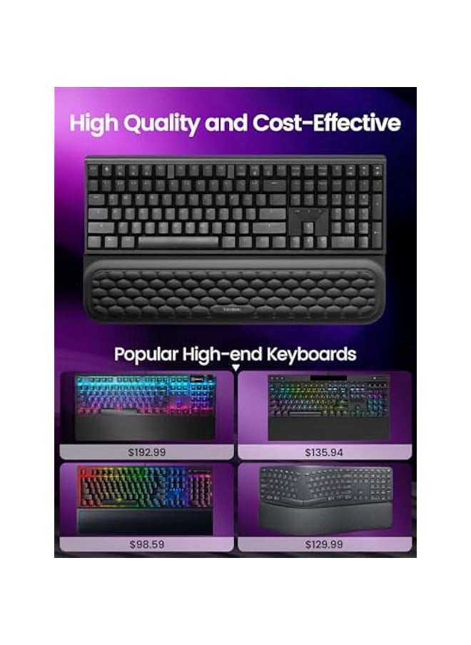 ANKOVO - Keyboard Wrist Rest with Stickers, Full Mechanical Keyboard Support Pad, Desk Ergonomic Cushion for Computer Typing Office Work Home Gaming, Soft Memory Foam Arm Palm Hand Pain Relief Gift - Image 1