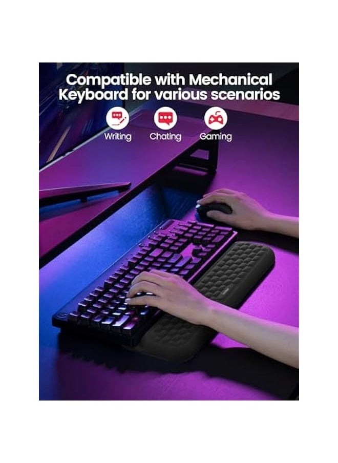 ANKOVO - Keyboard Wrist Rest with Stickers, Full Mechanical Keyboard Support Pad, Desk Ergonomic Cushion for Computer Typing Office Work Home Gaming, Soft Memory Foam Arm Palm Hand Pain Relief Gift - Image 1