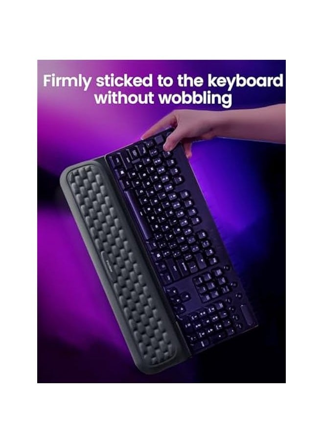 ANKOVO - Keyboard Wrist Rest with Stickers, Full Mechanical Keyboard Support Pad, Desk Ergonomic Cushion for Computer Typing Office Work Home Gaming, Soft Memory Foam Arm Palm Hand Pain Relief Gift - Image 1
