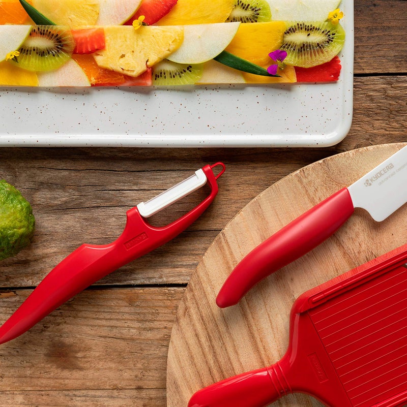 Kyocera Advanced Ceramic Vertical Double Edge Blade Peeler, Red - Image 2