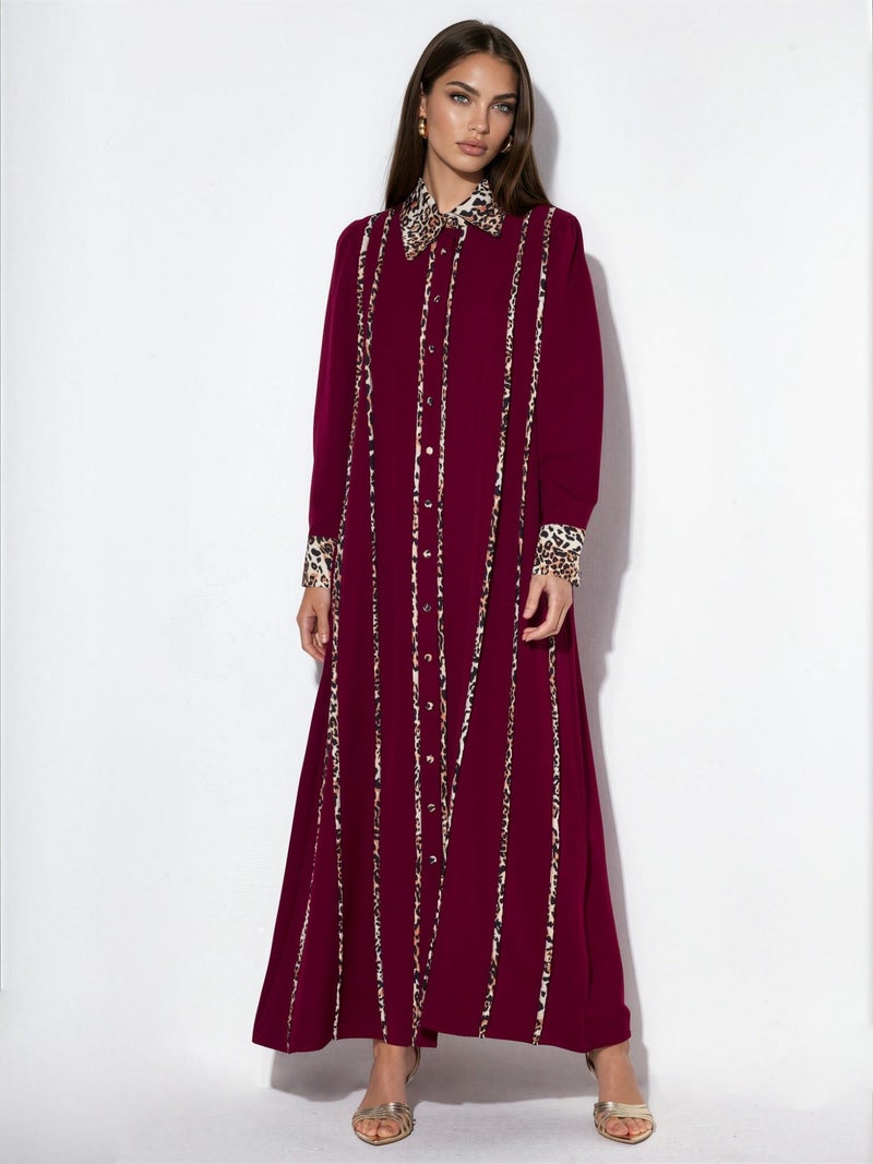 Jennyfer Leopard Print Maxi Shirt Dress - Image 5