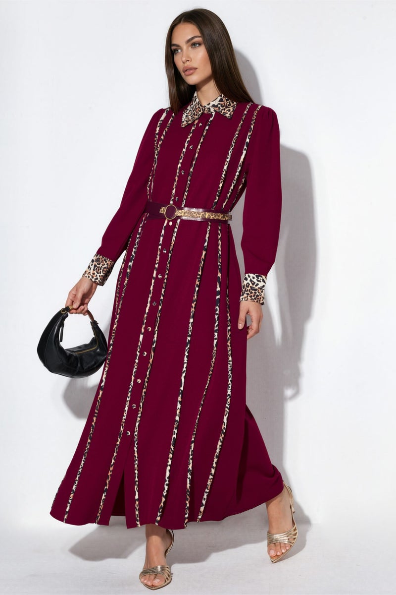 Jennyfer Leopard Print Maxi Shirt Dress - Image 1