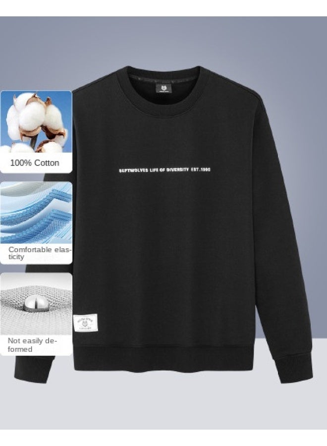 Septwolves Cotton】autumn Colorfast Washable Round Neck Men's Sweatshirt - Image 1