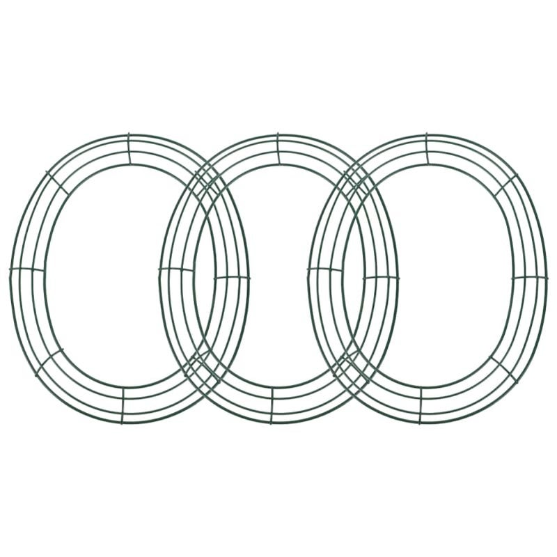 Amosfun 3pcs Round Wreath Frame Christmas Wreath Forms 118 Inch Egg Shaped Metal Wire Frames for DIY Floral Arrangement Holiday Decorations