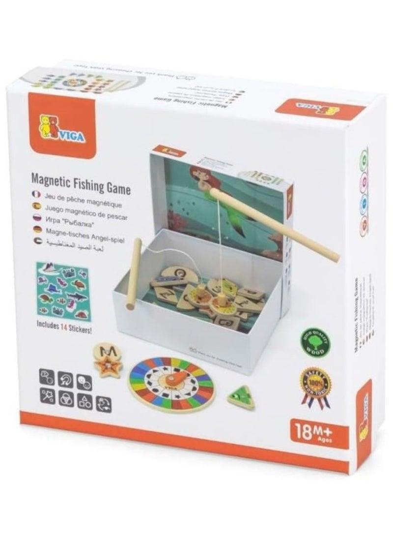 VIGA Wooden Magnetic Fishing Game Set for Toddlers & Kids  - Image 1