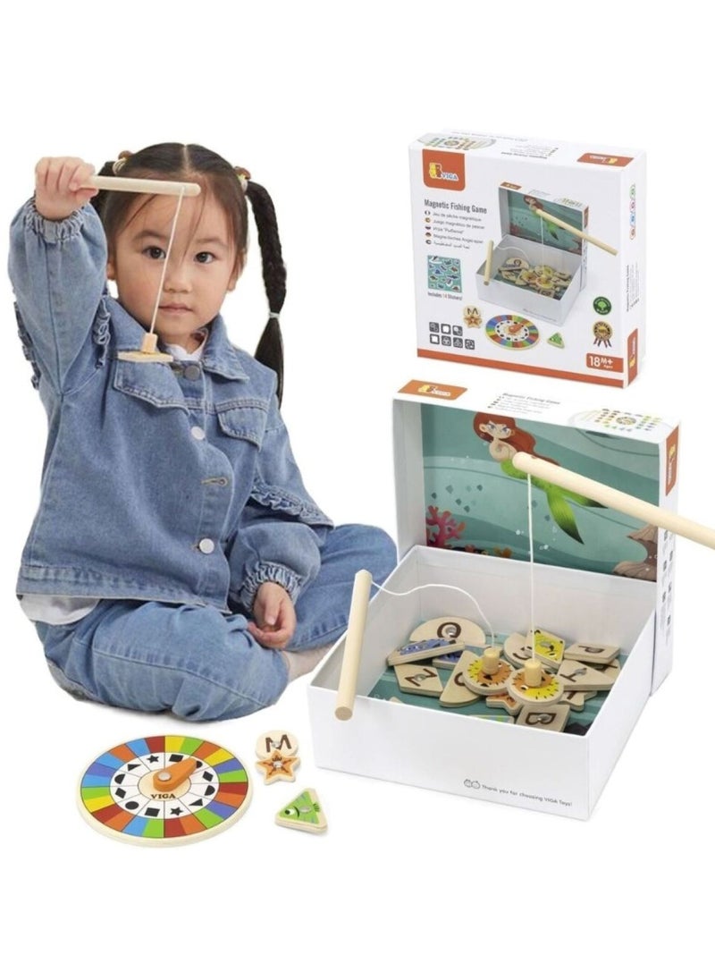 VIGA Wooden Magnetic Fishing Game Set for Toddlers & Kids  - Image 3