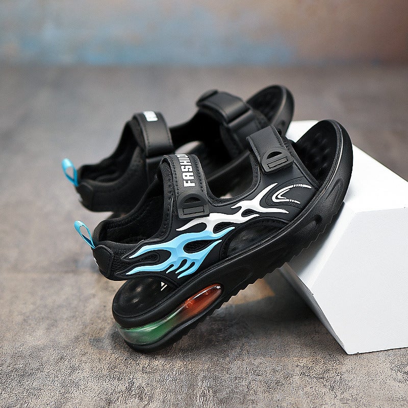 Boys Sandals Summer Air Cushion Shock Absorbing Soft Sole Children'S Sports Beach Shoes Anti-Slip Middle And Large Boys - Image 3