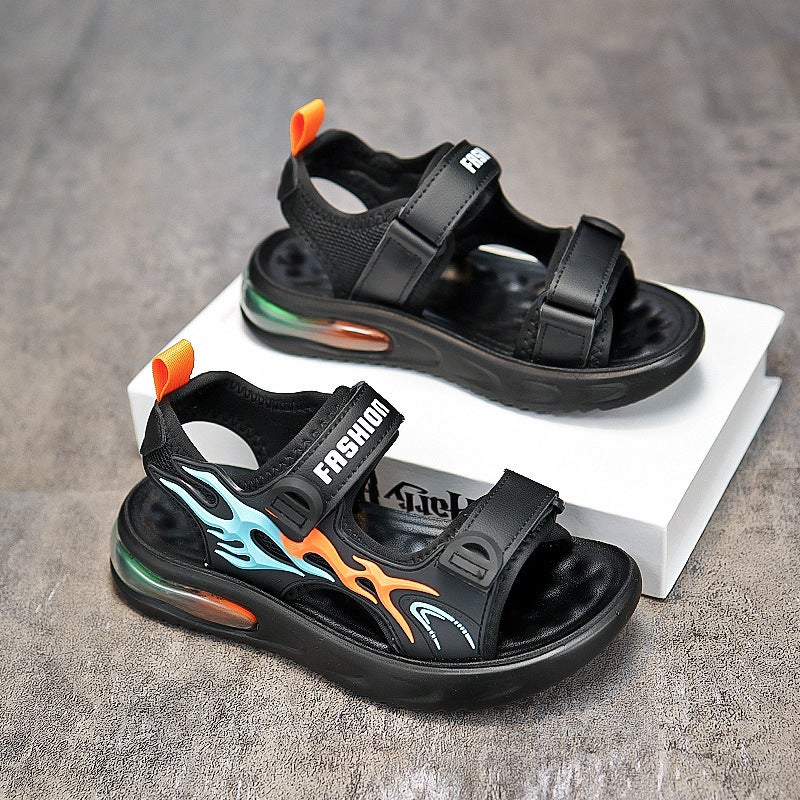 Boys Sandals Summer Air Cushion Shock Absorbing Soft Sole Children'S Sports Beach Shoes Anti-Slip Middle And Large Boys - Image 4