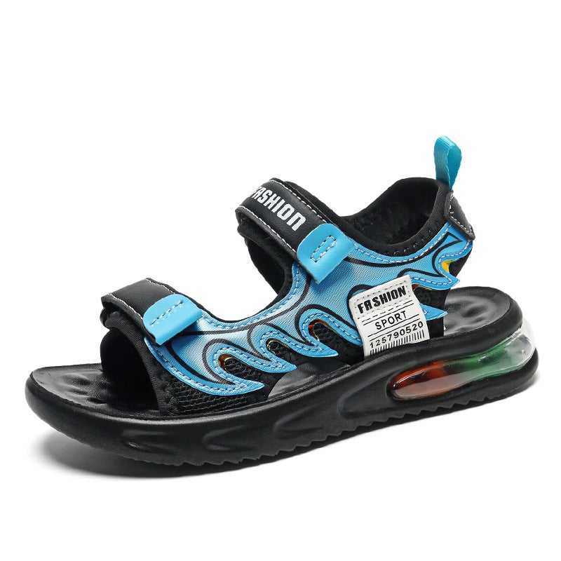 Boys Sandals Summer Air Cushion Shock Absorbing Soft Sole Children'S Sports Beach Shoes Anti-Slip Middle And Large Boys - Image 1
