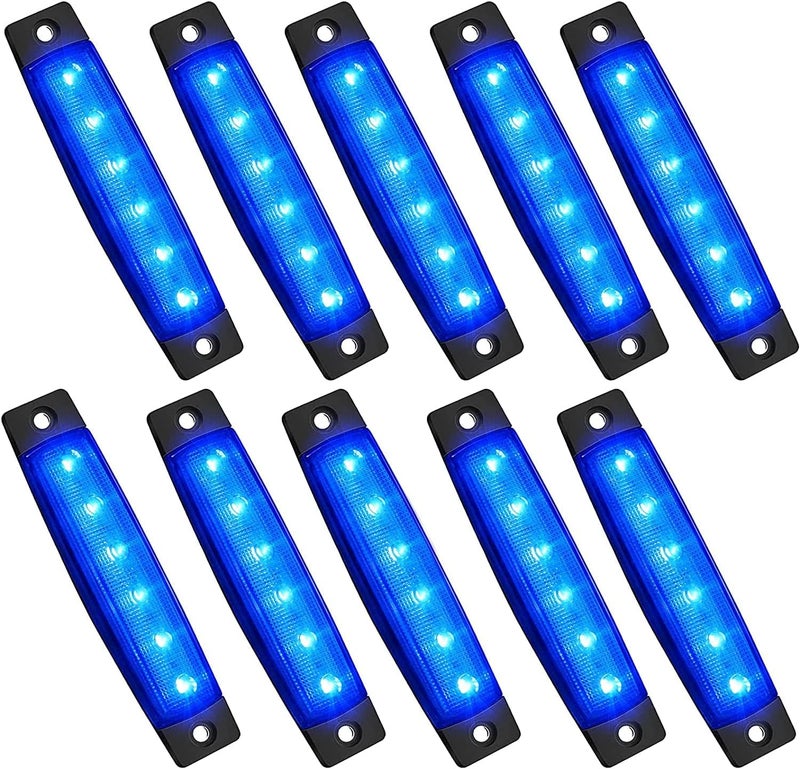 SYOSI Car Lights, LED Rock Strip Lights, Car Exterior Underglow Wheel, Fender Well Lighting Kits, Waterproof, for Golf Cart Wrangler Offroad Truck RV UTV ATV Snowmobile, 10 Pcs (Blue) - Image 1