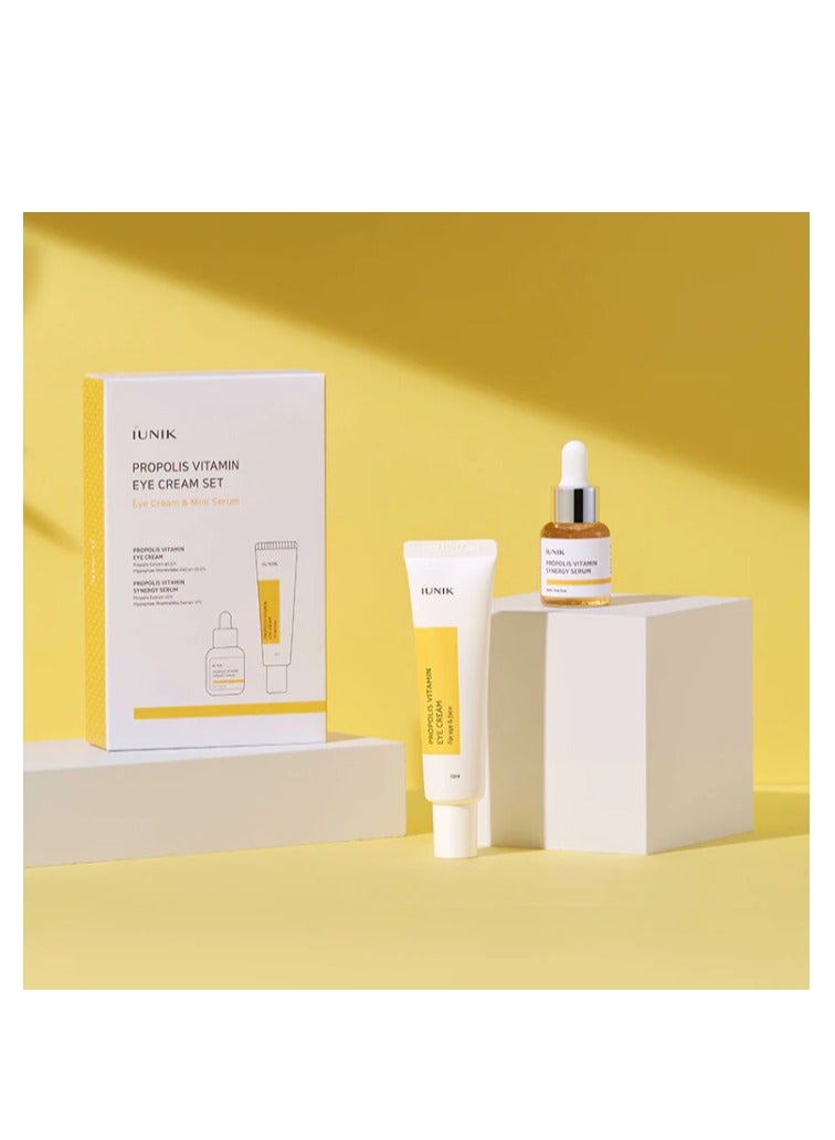 iUNIK Propolis Vitamin Eye Cream Set (Eye Cream 1.01 Fl.Oz. & Mini Serum 0.51 Fl.Oz.) Featuring Propoli - Image 2