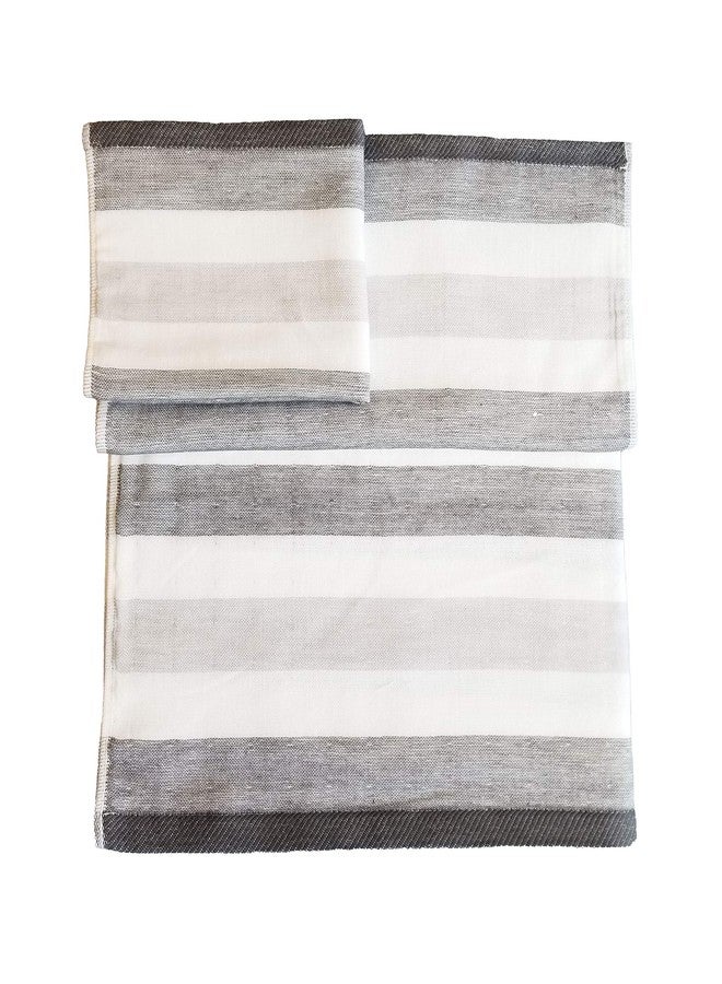 إيبينكا منشفة IPPINKA Senshu اليابانية، فائقة النعومة، سريعة الجفاف، مخططة بلونين، رمادي (مجموعة من 3 مناشف) - Image 1