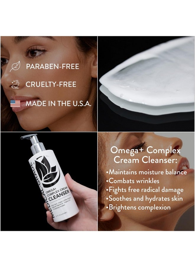 Microderm GLO Omega+ Complex Cream Facial Cleanser Daily Face Wash & Makeup Remover All Skin Types Omega 3 & 6 Retinyl Green Coffee Extract & Aloe Vera Parabenfree & Vegan 6.7 Fl Oz - Image 4