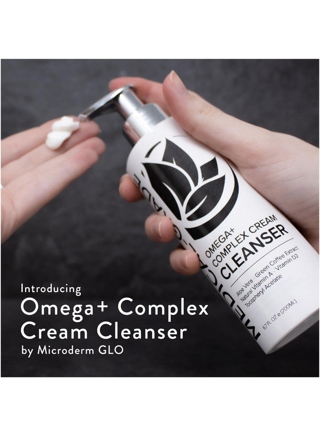 Microderm GLO Omega+ Complex Cream Facial Cleanser Daily Face Wash & Makeup Remover All Skin Types Omega 3 & 6 Retinyl Green Coffee Extract & Aloe Vera Parabenfree & Vegan 6.7 Fl Oz - Image 2