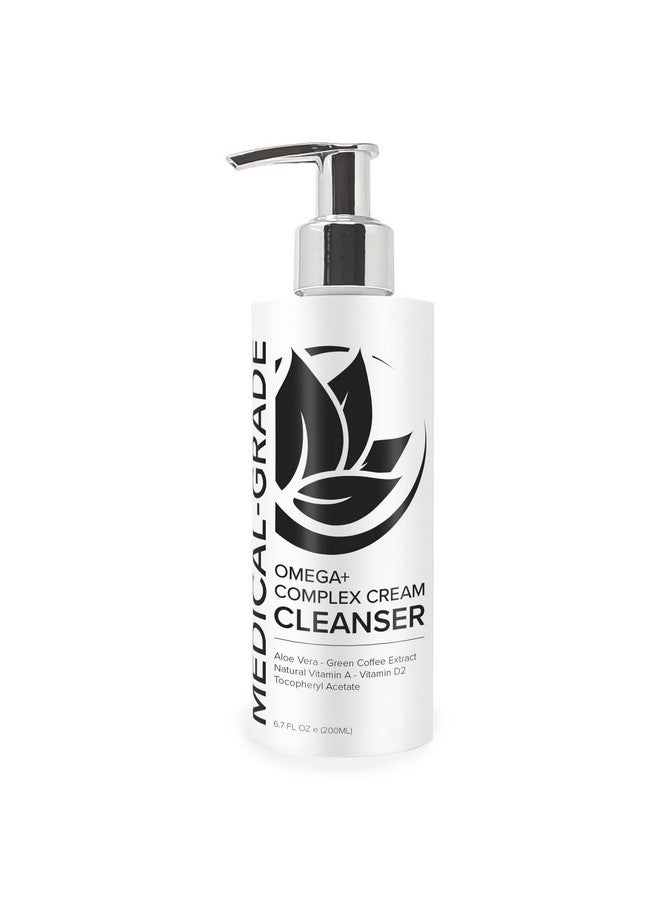 Microderm GLO Omega+ Complex Cream Facial Cleanser Daily Face Wash & Makeup Remover All Skin Types Omega 3 & 6 Retinyl Green Coffee Extract & Aloe Vera Parabenfree & Vegan 6.7 Fl Oz - Image 1