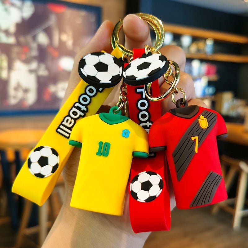 Creative Soccer Jersey Keychain - Cartoon Football Star Design, Mini Gift for Bags - Image 3