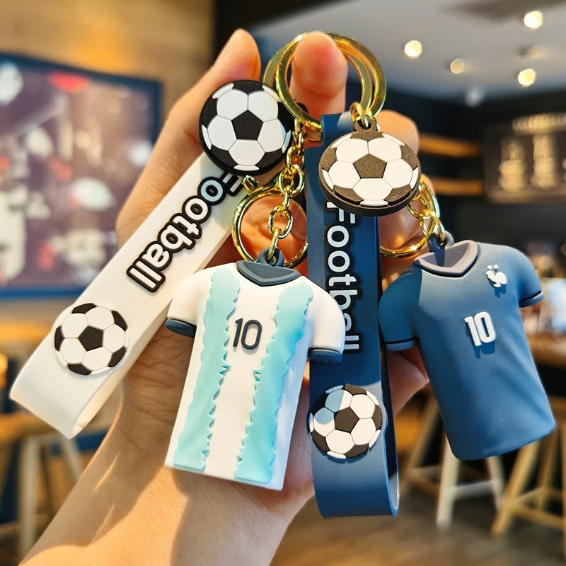 Creative Soccer Jersey Keychain - Cartoon Football Star Design, Mini Gift for Bags - Image 2