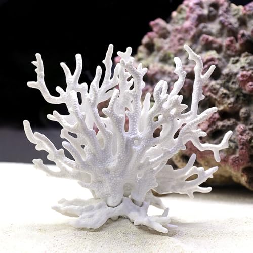 Besimple Artificial Aquarium Coral Ornament Plastic Fish Tank Plants Decoration for Aquarium Landscape (White) - Image 1