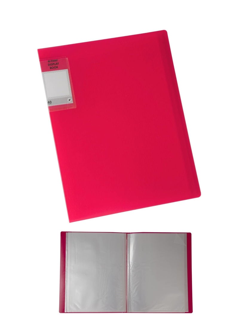 1-Piece Display Book 40 Pockets Red Cover