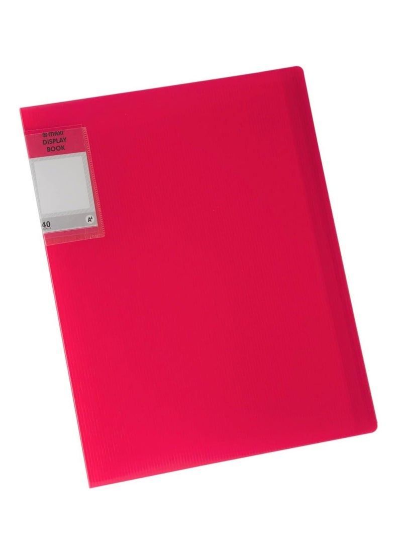 1-Piece Display Book 40 Pockets Red Cover