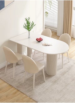 Raffine 1 Piece Modern Design Dining Table for Kitchen White Dining Room Table Dining Room Kitchen Living Room Leisure Coffee Table 120 x 60 x 75 cm  - Image 1